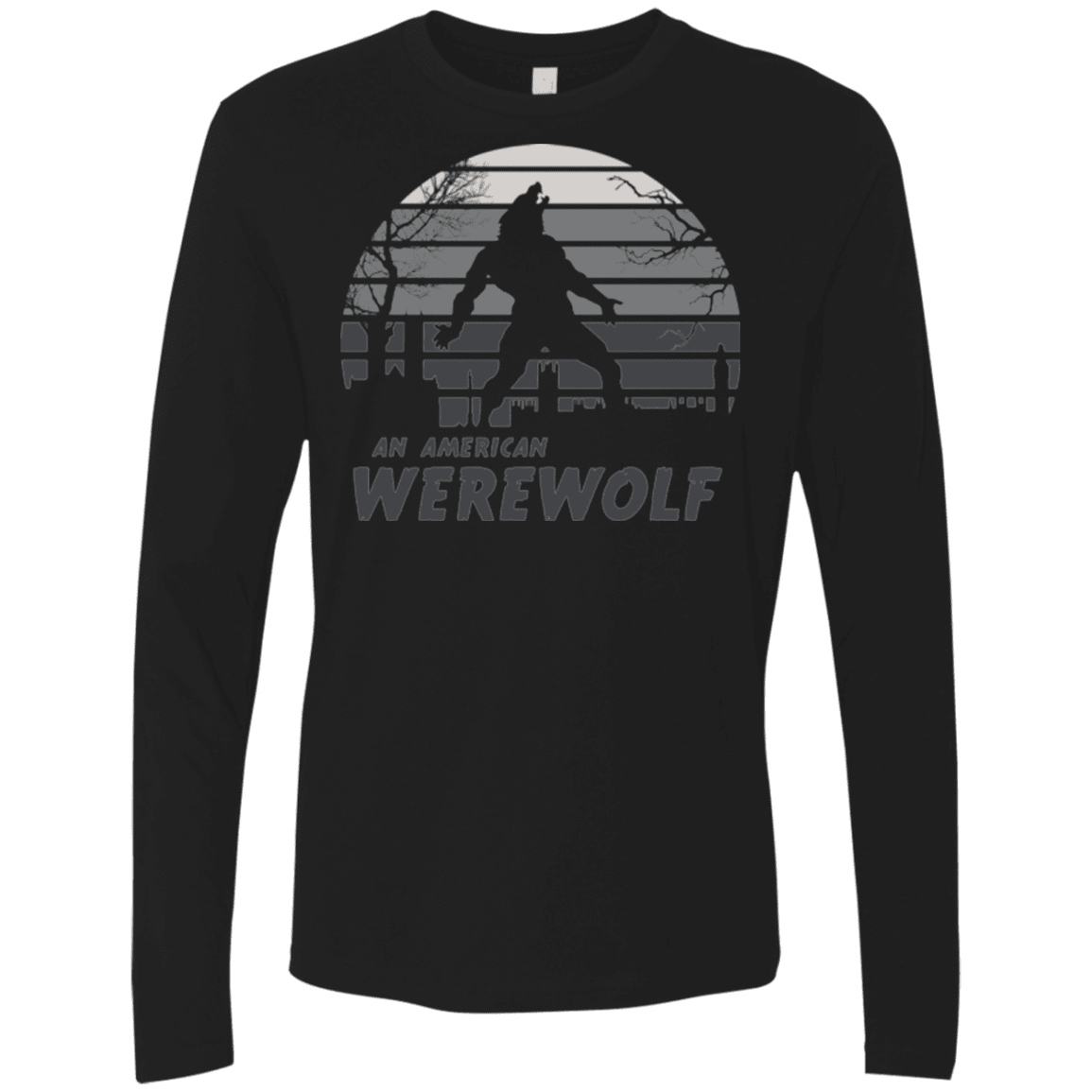 T-Shirts Black / Small Werewolf Sun Set Men's Premium Long Sleeve
