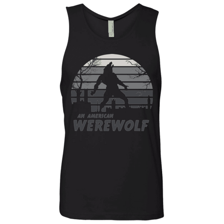 T-Shirts Black / Small Werewolf Sun Set Men's Premium Tank Top