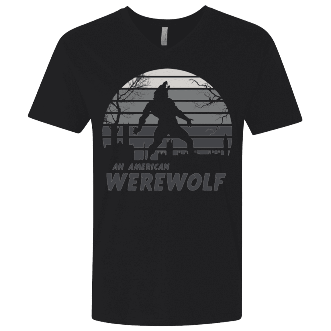 T-Shirts Black / X-Small Werewolf Sun Set Men's Premium V-Neck