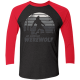 T-Shirts Vintage Black/Vintage Red / X-Small Werewolf Sun Set Men's Triblend 3/4 Sleeve