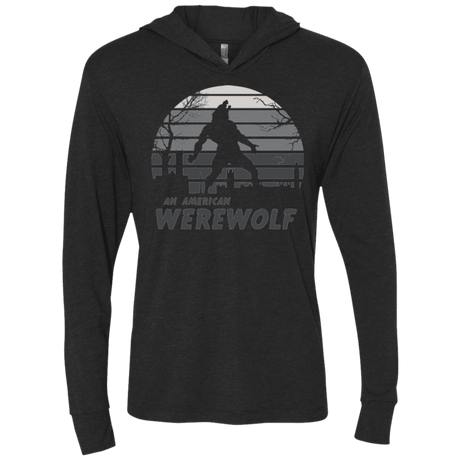 T-Shirts Vintage Black / X-Small Werewolf Sun Set Triblend Long Sleeve Hoodie Tee