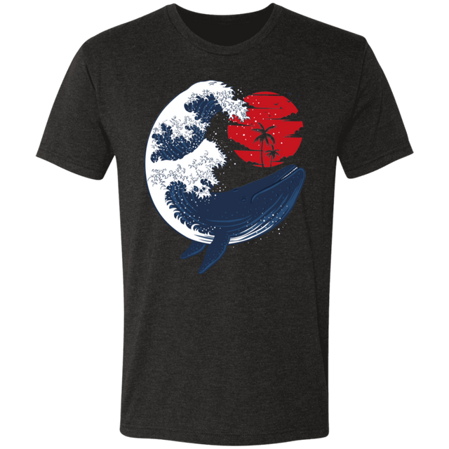 T-Shirts Vintage Black / S Whale Wave Men's Triblend T-Shirt
