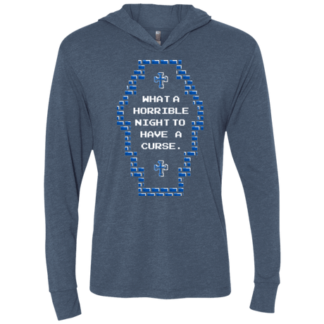 T-Shirts Indigo / X-Small What a Horrible Night Triblend Long Sleeve Hoodie Tee