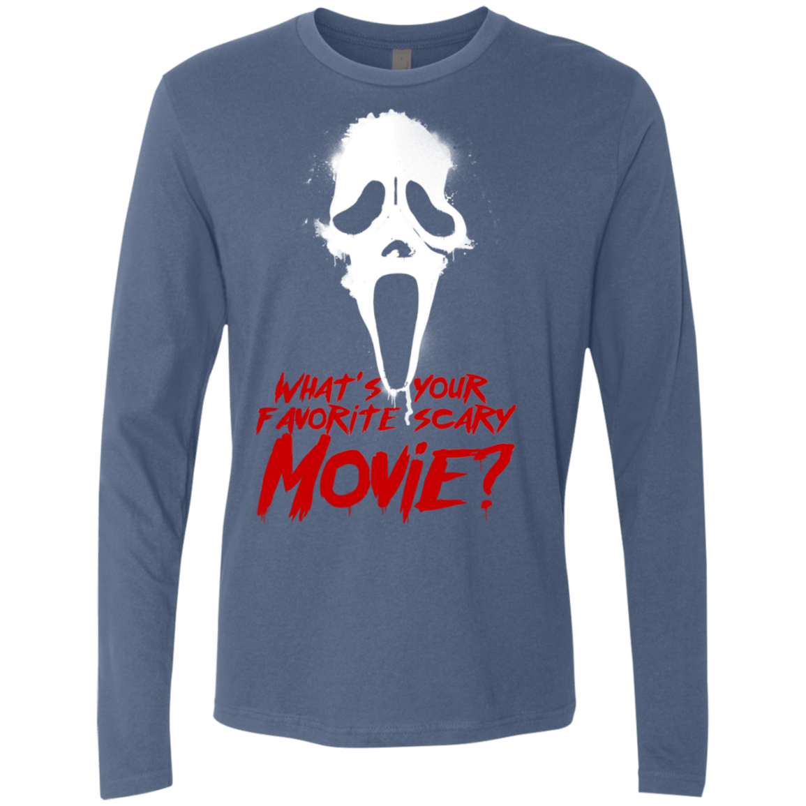 T-Shirts Indigo / S What's Your Favorite Scary Movie Men's Premium Long Sleeve