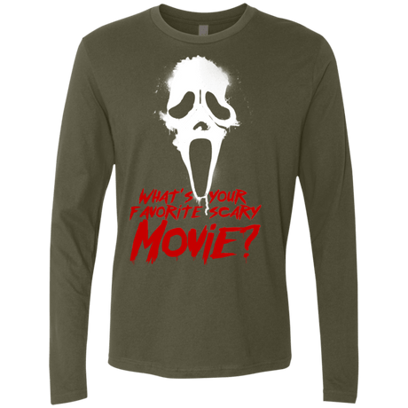 T-Shirts Military Green / S What's Your Favorite Scary Movie Men's Premium Long Sleeve