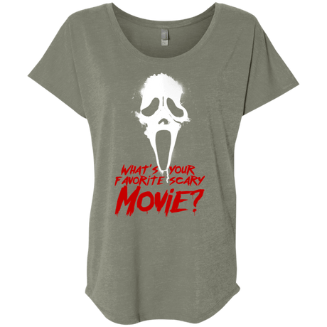T-Shirts Venetian Grey / X-Small What's Your Favorite Scary Movie Triblend Dolman Sleeve