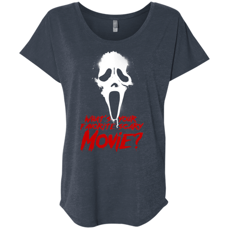 T-Shirts Vintage Navy / X-Small What's Your Favorite Scary Movie Triblend Dolman Sleeve