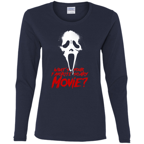 T-Shirts Navy / S What's Your Favorite Scary Movie Women's Long Sleeve T-Shirt
