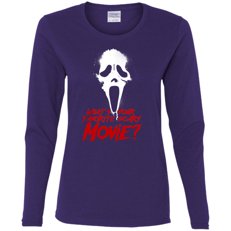 T-Shirts Purple / S What's Your Favorite Scary Movie Women's Long Sleeve T-Shirt