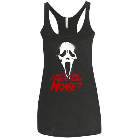 T-Shirts Vintage Black / X-Small What's Your Favorite Scary Movie Women's Triblend Racerback Tank