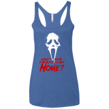 T-Shirts Vintage Royal / X-Small What's Your Favorite Scary Movie Women's Triblend Racerback Tank