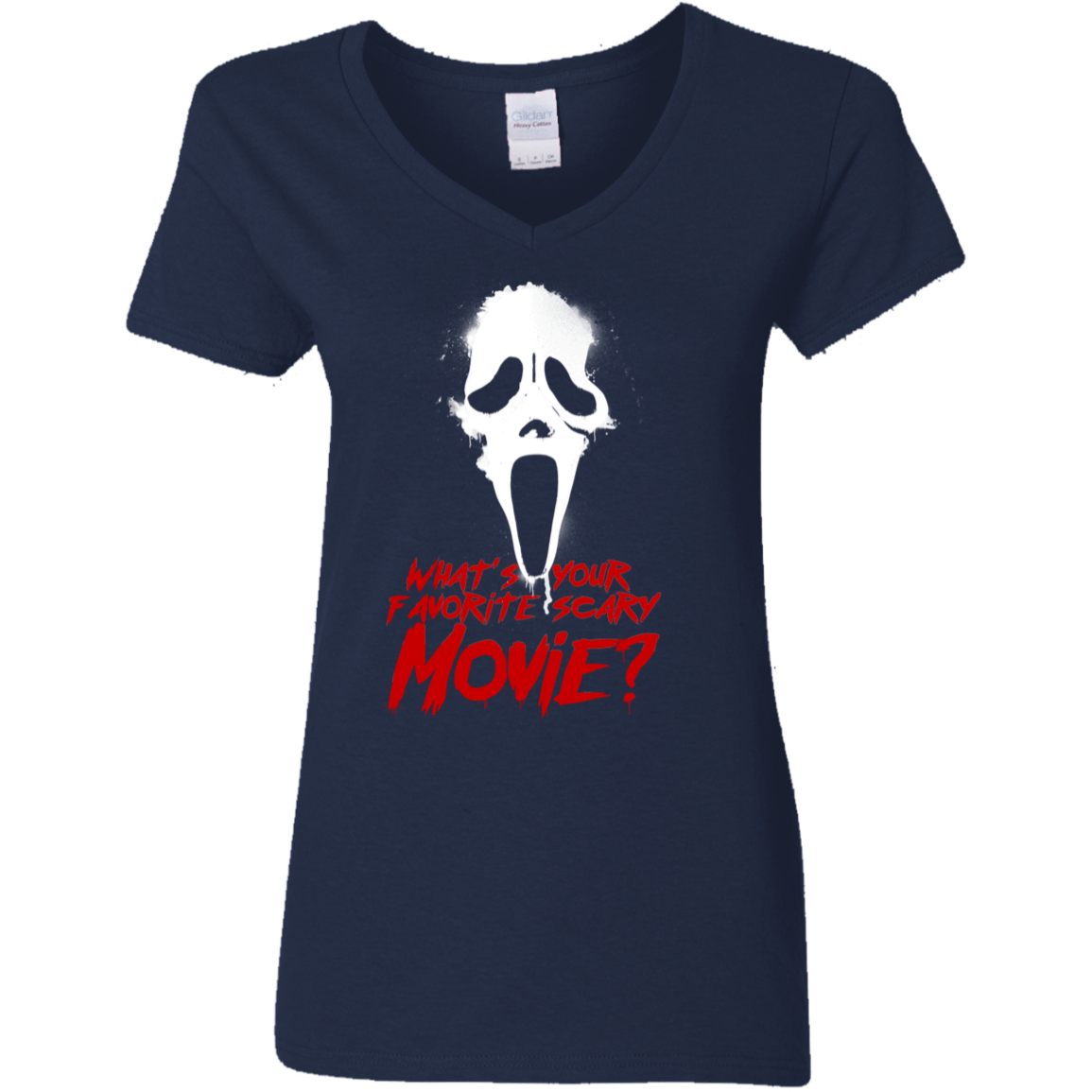 T-Shirts Navy / S What's Your Favorite Scary Movie Women's V-Neck T-Shirt