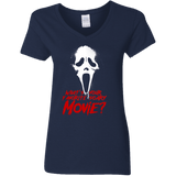 T-Shirts Navy / S What's Your Favorite Scary Movie Women's V-Neck T-Shirt