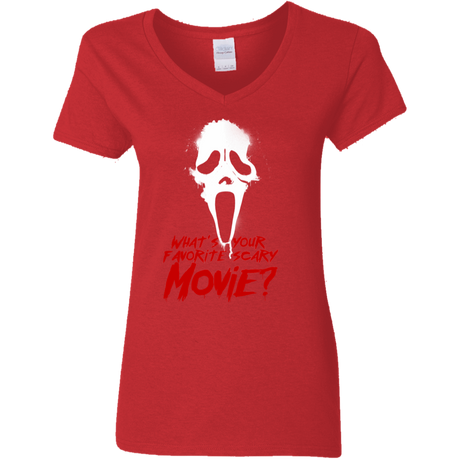 T-Shirts Red / S What's Your Favorite Scary Movie Women's V-Neck T-Shirt