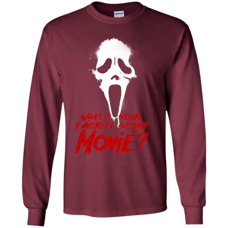 T-Shirts Maroon / YS What's Your Favorite Scary Movie Youth Long Sleeve T-Shirt