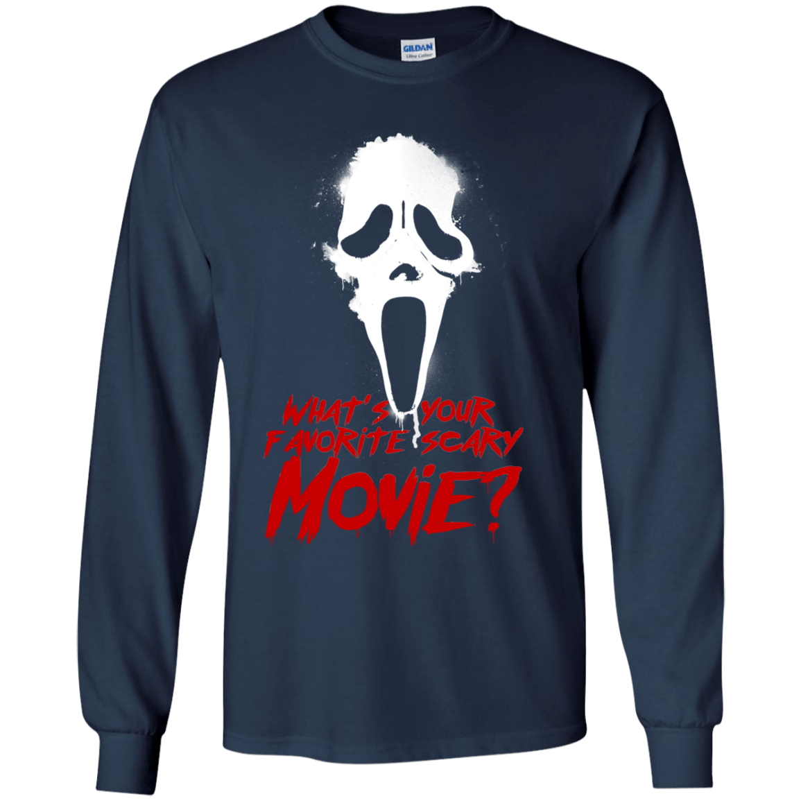 T-Shirts Navy / YS What's Your Favorite Scary Movie Youth Long Sleeve T-Shirt