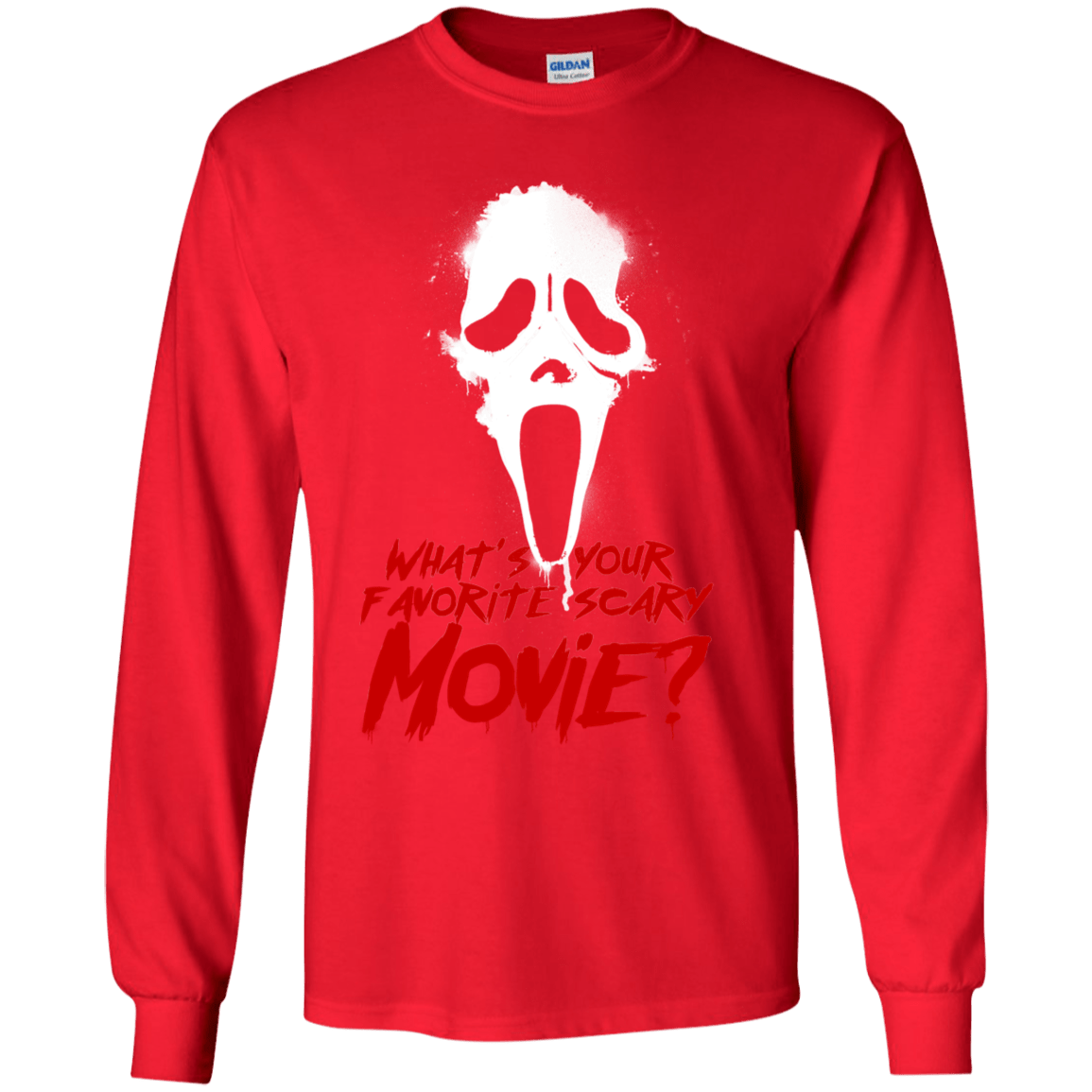 T-Shirts Red / YS What's Your Favorite Scary Movie Youth Long Sleeve T-Shirt