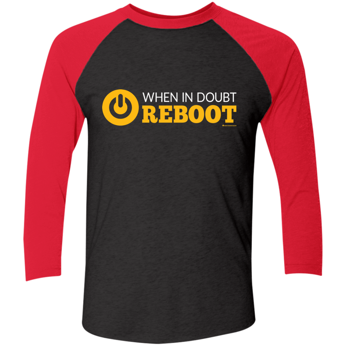 T-Shirts Vintage Black/Vintage Red / X-Small When In Doubt Reboot Men's Triblend 3/4 Sleeve