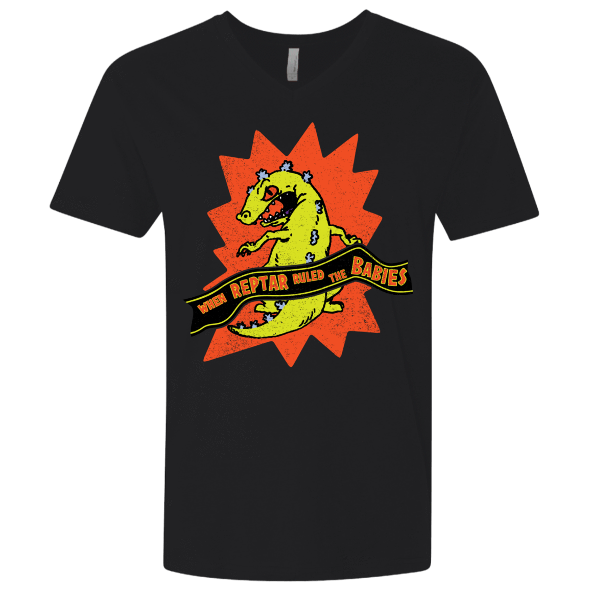T-Shirts Black / X-Small When Reptar Ruled The Babies Men's Premium V-Neck