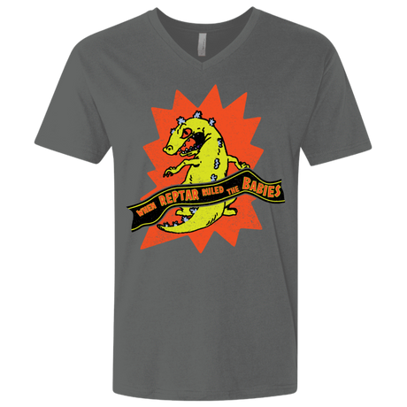 T-Shirts Heavy Metal / X-Small When Reptar Ruled The Babies Men's Premium V-Neck