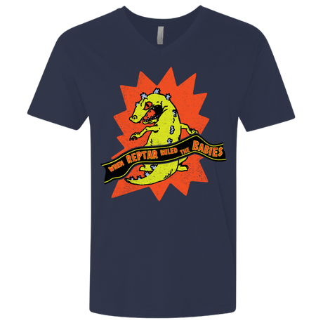 T-Shirts Midnight Navy / X-Small When Reptar Ruled The Babies Men's Premium V-Neck