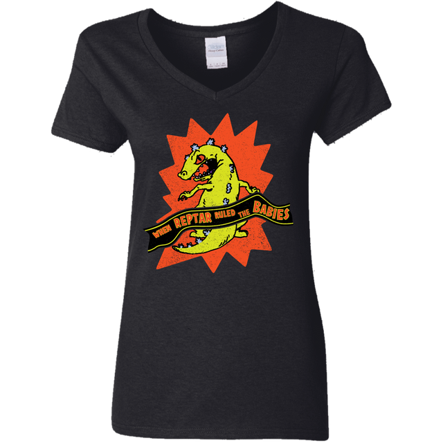 T-Shirts Black / S When Reptar Ruled The Babies Women's V-Neck T-Shirt