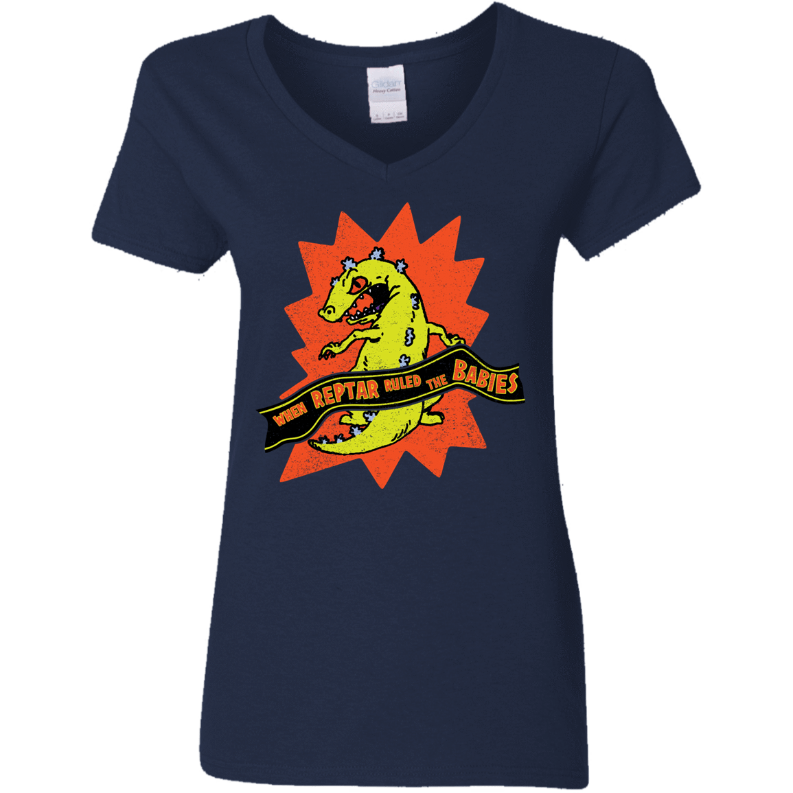 T-Shirts Navy / S When Reptar Ruled The Babies Women's V-Neck T-Shirt