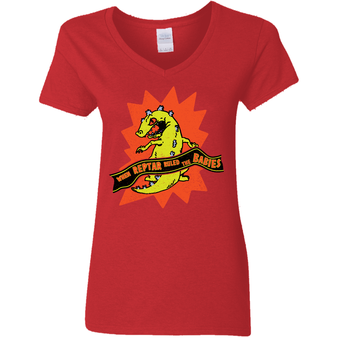 T-Shirts Red / S When Reptar Ruled The Babies Women's V-Neck T-Shirt