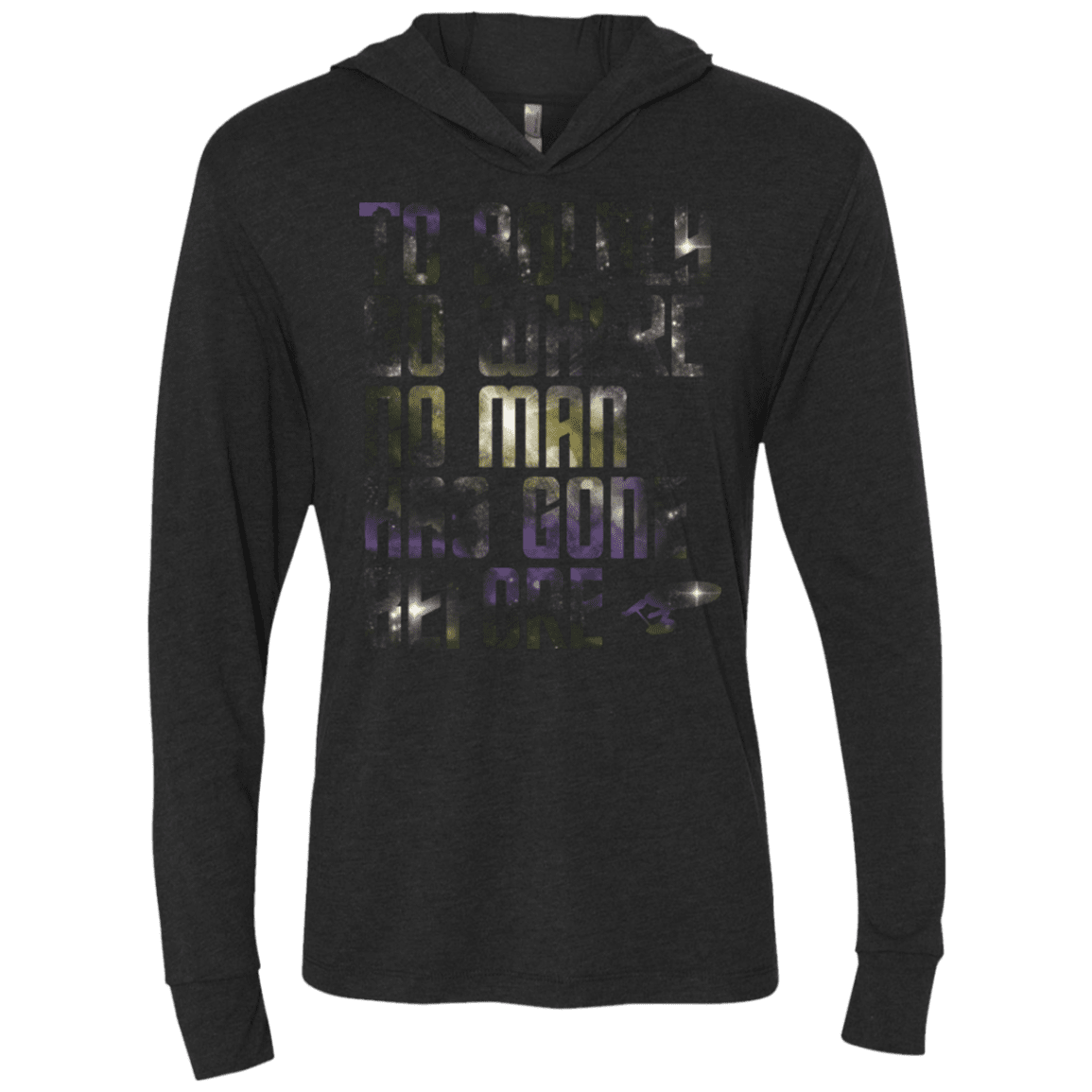 T-Shirts Vintage Black / X-Small Where no Man has gone Before Triblend Long Sleeve Hoodie Tee