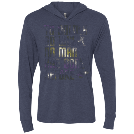 T-Shirts Vintage Navy / X-Small Where no Man has gone Before Triblend Long Sleeve Hoodie Tee