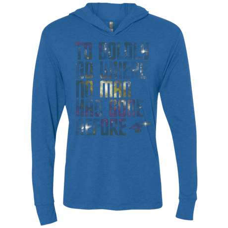 T-Shirts Vintage Royal / X-Small Where no Man has gone Before Triblend Long Sleeve Hoodie Tee