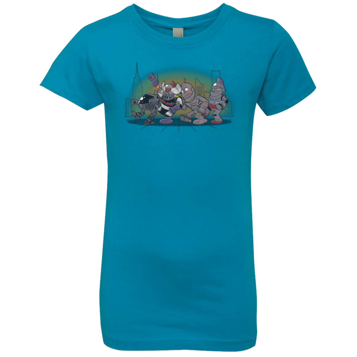 T-Shirts Turquoise / YXS Where The Big Robots are Girls Premium T-Shirt