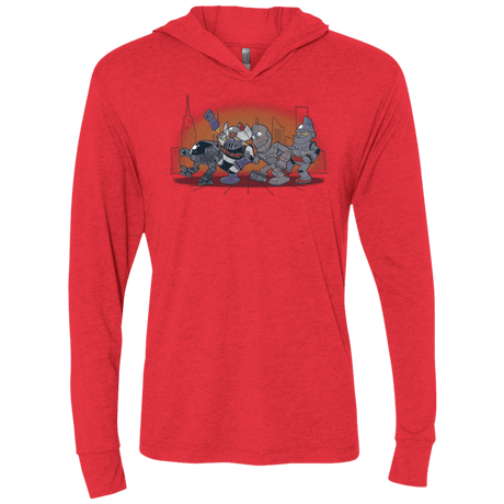 T-Shirts Vintage Red / X-Small Where The Big Robots are Triblend Long Sleeve Hoodie Tee