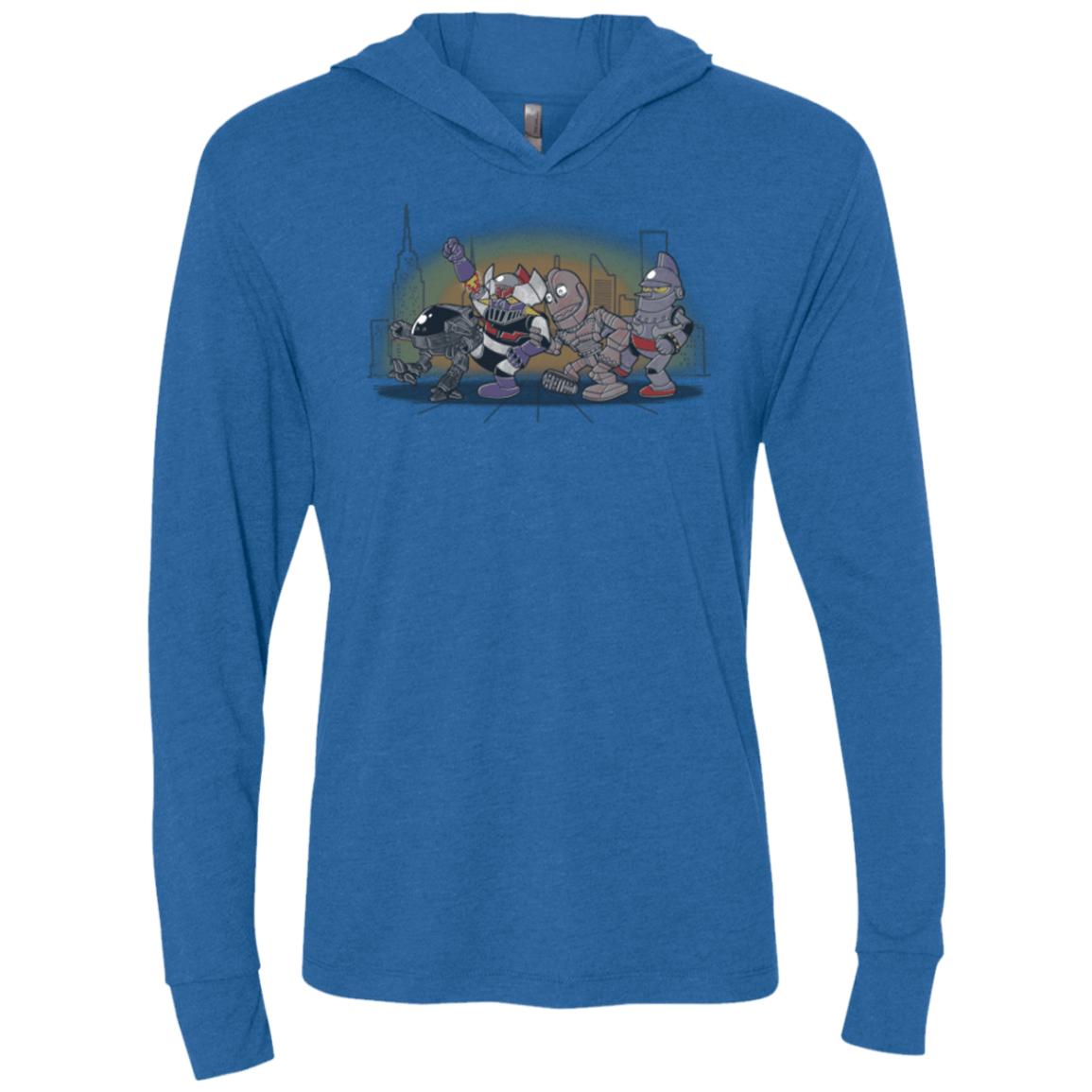 T-Shirts Vintage Royal / X-Small Where The Big Robots are Triblend Long Sleeve Hoodie Tee