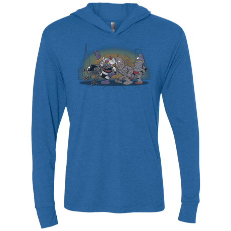 T-Shirts Vintage Royal / X-Small Where The Big Robots are Triblend Long Sleeve Hoodie Tee