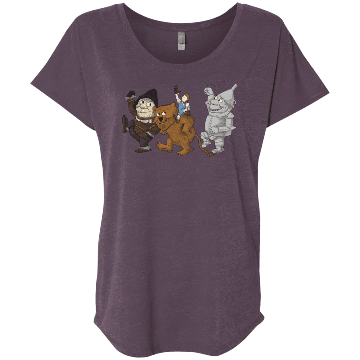 T-Shirts Vintage Purple / X-Small Where the Friends Things Are Triblend Dolman Sleeve