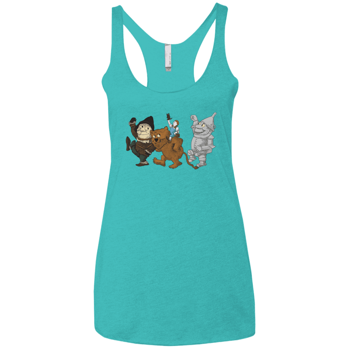 T-Shirts Tahiti Blue / X-Small Where the Friends Things Are Women's Triblend Racerback Tank