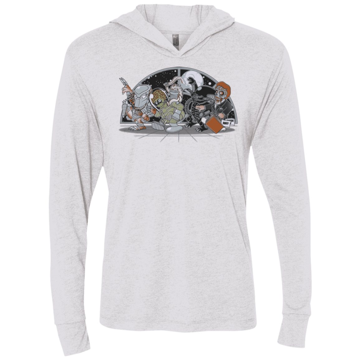 T-Shirts Heather White / X-Small Where The Nasty Aliens are Triblend Long Sleeve Hoodie Tee