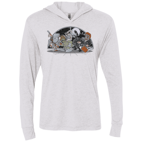 T-Shirts Heather White / X-Small Where The Nasty Aliens are Triblend Long Sleeve Hoodie Tee