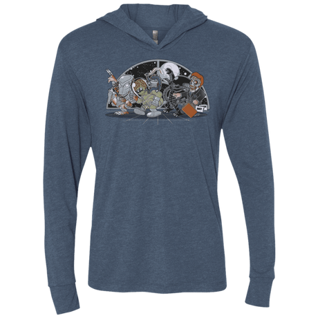 T-Shirts Indigo / X-Small Where The Nasty Aliens are Triblend Long Sleeve Hoodie Tee