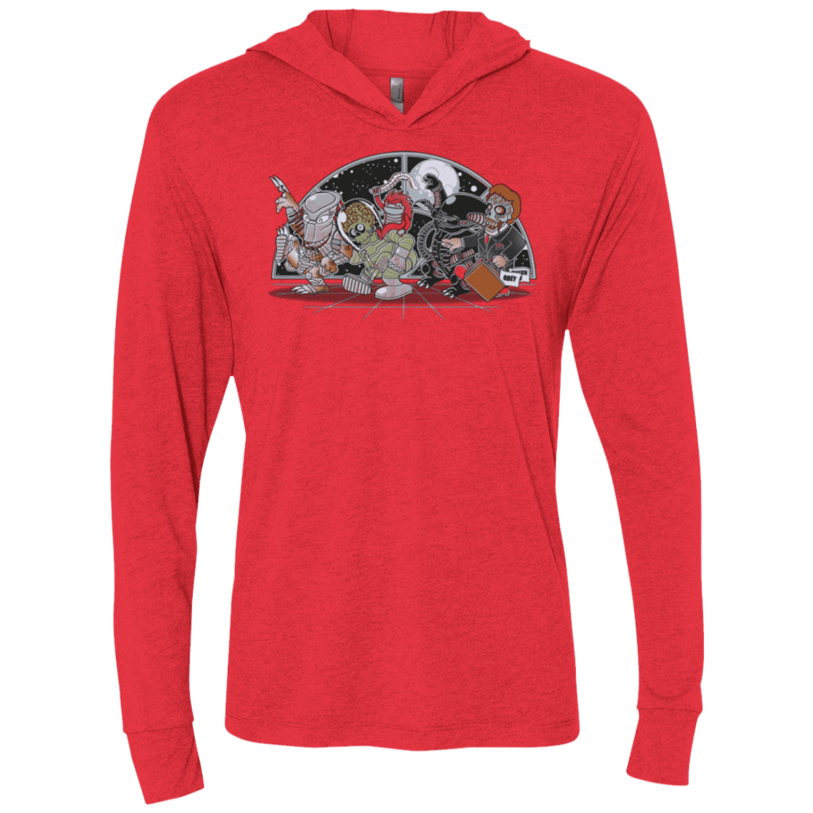 T-Shirts Vintage Red / X-Small Where The Nasty Aliens are Triblend Long Sleeve Hoodie Tee