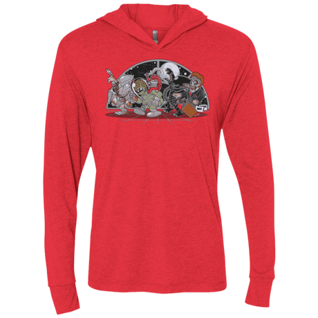 T-Shirts Vintage Red / X-Small Where The Nasty Aliens are Triblend Long Sleeve Hoodie Tee