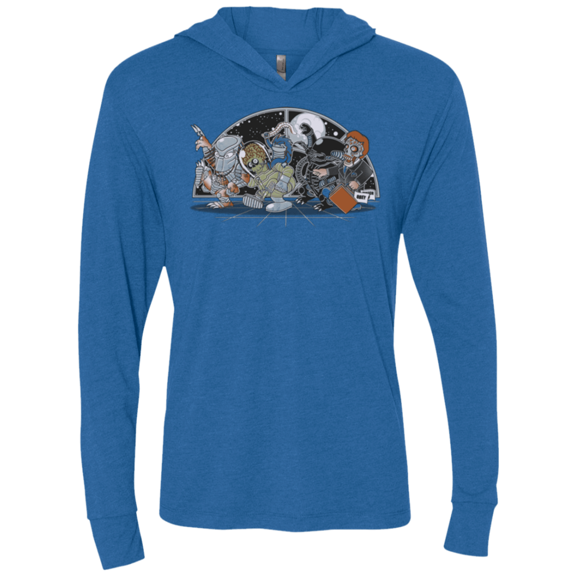 T-Shirts Vintage Royal / X-Small Where The Nasty Aliens are Triblend Long Sleeve Hoodie Tee