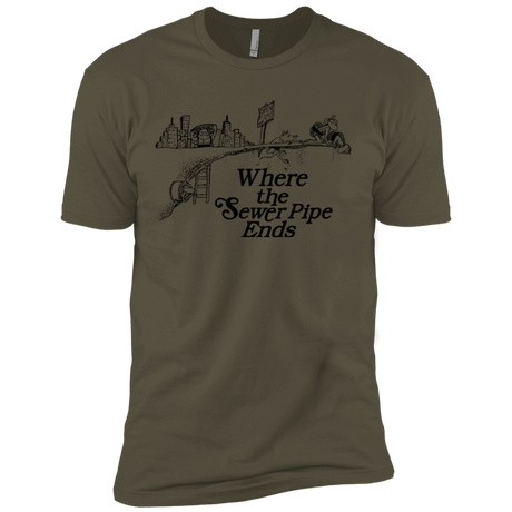 T-Shirts Military Green / X-Small Where the Sewer Pipe Ends Men's Premium T-Shirt