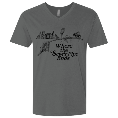 T-Shirts Heavy Metal / X-Small Where the Sewer Pipe Ends Men's Premium V-Neck