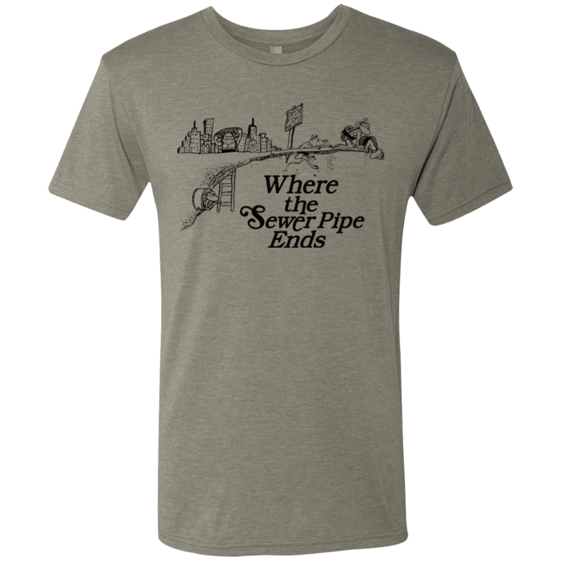 T-Shirts Venetian Grey / Small Where the Sewer Pipe Ends Men's Triblend T-Shirt