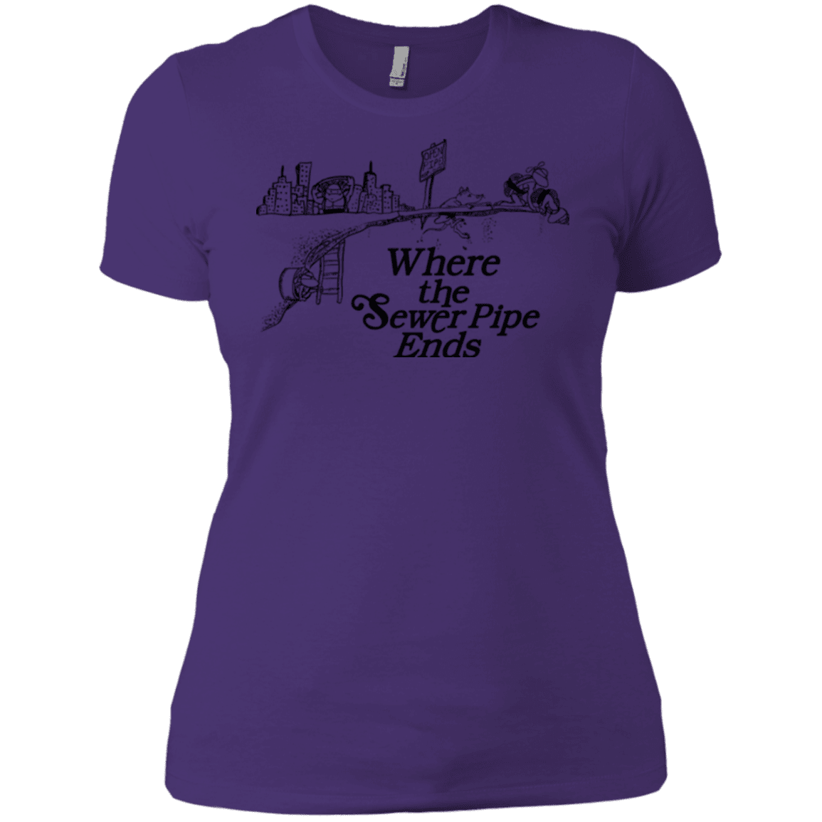 T-Shirts Purple / X-Small Where the Sewer Pipe Ends Women's Premium T-Shirt