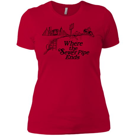 T-Shirts Red / X-Small Where the Sewer Pipe Ends Women's Premium T-Shirt