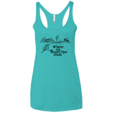 T-Shirts Tahiti Blue / X-Small Where the Sewer Pipe Ends Women's Triblend Racerback Tank