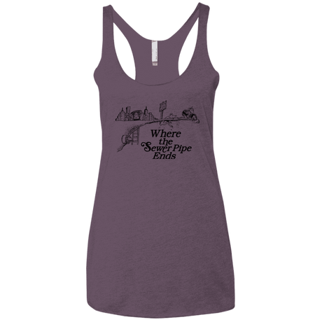 T-Shirts Vintage Purple / X-Small Where the Sewer Pipe Ends Women's Triblend Racerback Tank